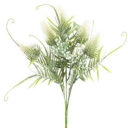 CV38674-1 BUNCH GRASBLÄTTER OSET BLUMEN x 5 WEISS