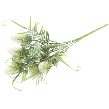 CV38674-1 BUNCH GRASBLÄTTER OSET BLUMEN x 5 WEISS
