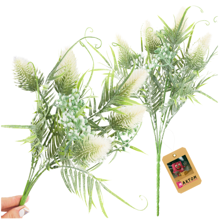 CV38674-1 BUNCH GRASBLÄTTER OSET BLUMEN x 5 WEISS