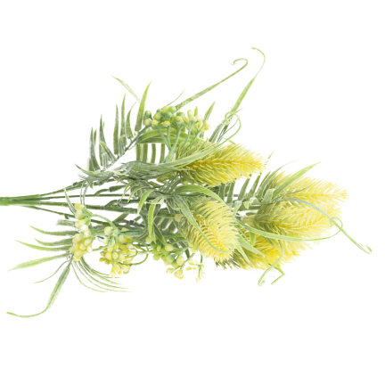 CV38674-2 BUNCH GRASBLÄTTER OSET BLUMEN x 5 GELB