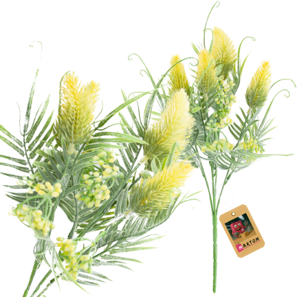 CV38674-2 BUNCH GRASBLÄTTER OSET BLUMEN x 5 GELB