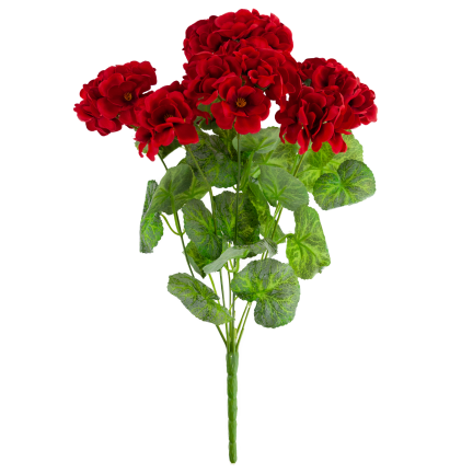 CV38950-2 STRAUSS KÜNSTLICHE GERANIE 48 CM 7 ZWEIGE REALISTISCH DEKORATIV