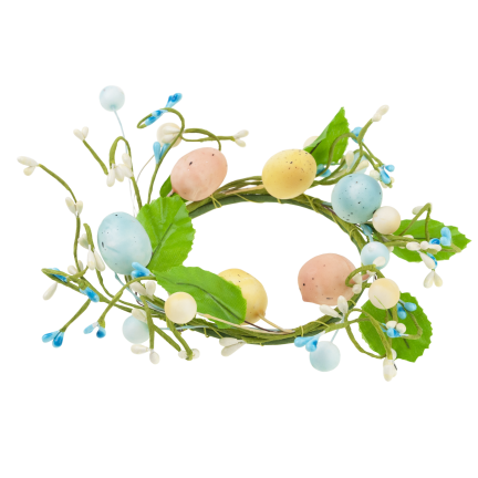 Dekorativer Kranz, Osterdekoration, mit Ostereiern, frühlingshaft, pastellfarben, 23 cm