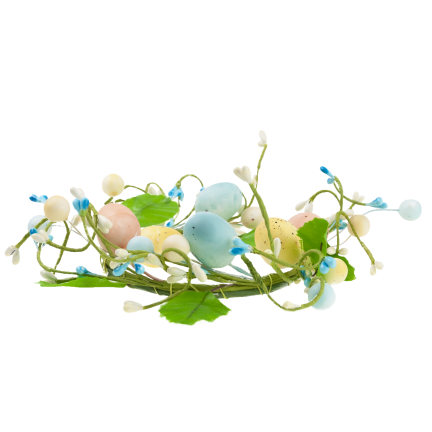 Dekorativer Kranz, Osterdekoration, mit Ostereiern, frühlingshaft, pastellfarben, 23 cm
