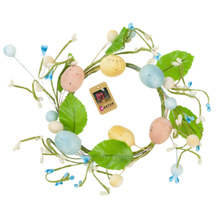 Dekorativer Kranz, Osterdekoration, mit Ostereiern, frühlingshaft, pastellfarben, 23 cm