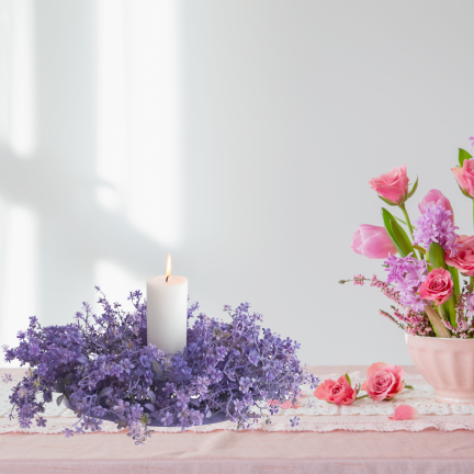 CV39256 FRÜHLING KÜNSTLICHE TÜR GIRLANDE LILA HOLUNDER FLIEDER