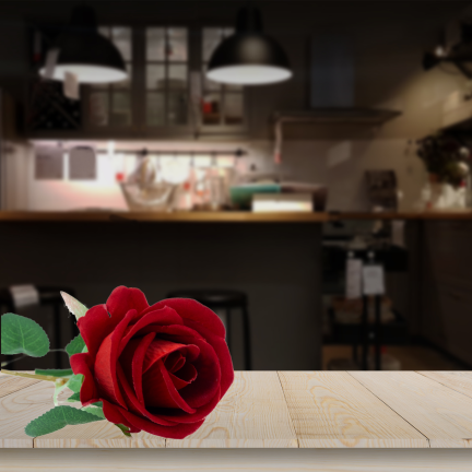 CV40108-2 rote Velours-Zierrose, einzeln