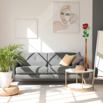 CV40108-2 rote Velours-Zierrose, einzeln