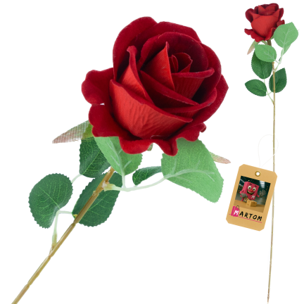 CV40108-2 rote Velours-Zierrose, einzeln