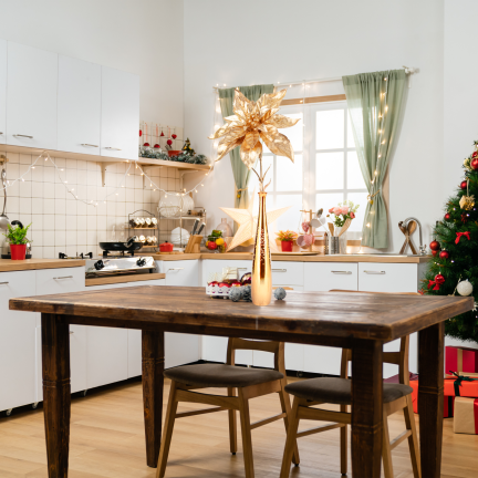 CV40183 Goldener Stern von Bethlehem – elegante, lange Weihnachtsdekoration mit Glitzer