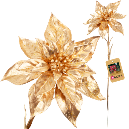 CV40183 Goldener Stern von Bethlehem – elegante, lange Weihnachtsdekoration mit Glitzer