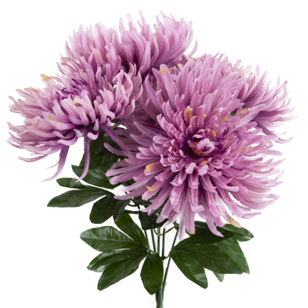 CV41649-mix-2 Chrysanthemen im Strauß – wie echt aussehende künstliche Chrysanthemen, 45 cm, Premium-Qualität