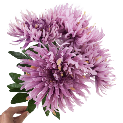 CV41649-mix-2 Chrysanthemen im Strauß – wie echt aussehende künstliche Chrysanthemen, 45 cm, Premium-Qualität
