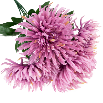 CV41649-mix-2 Chrysanthemen im Strauß – wie echt aussehende künstliche Chrysanthemen, 45 cm, Premium-Qualität