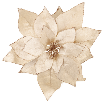 CV42657-2 Goldener Stern von Bethlehem mit Clip – Weihnachtsdekoration aus Velours, mehrlagig