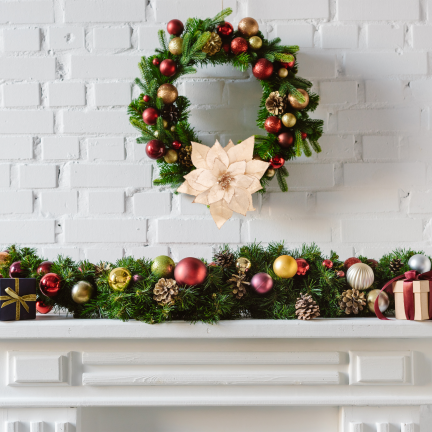 CV42657-2 Goldener Stern von Bethlehem mit Clip – Weihnachtsdekoration aus Velours, mehrlagig