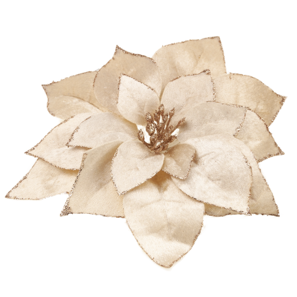 CV42657-2 Goldener Stern von Bethlehem mit Clip – Weihnachtsdekoration aus Velours, mehrlagig