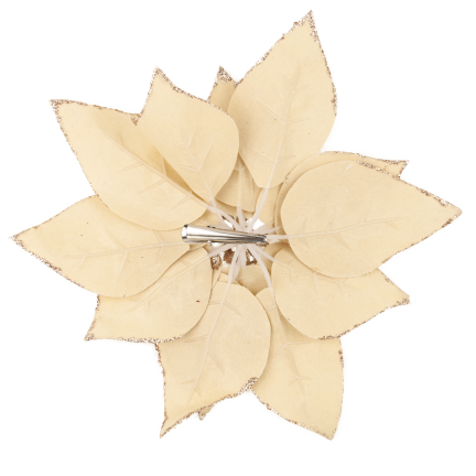 CV42657-2 Goldener Stern von Bethlehem mit Clip – Weihnachtsdekoration aus Velours, mehrlagig