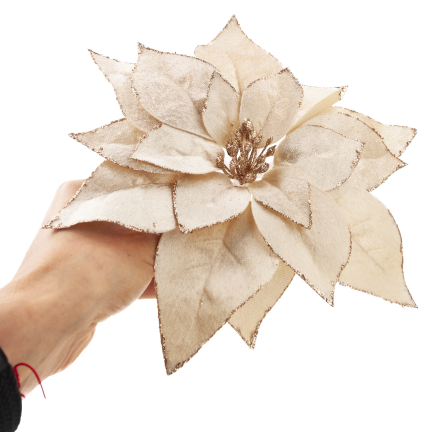 CV42657-2 Goldener Stern von Bethlehem mit Clip – Weihnachtsdekoration aus Velours, mehrlagig
