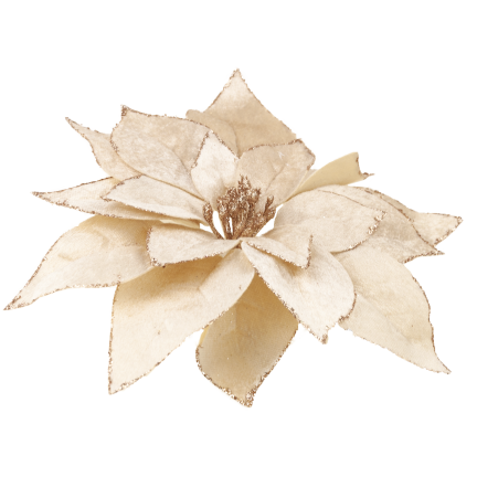 CV42657-2 Goldener Stern von Bethlehem mit Clip – Weihnachtsdekoration aus Velours, mehrlagig