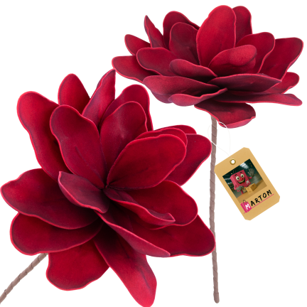 CV43057-6 – riesige dekorative burgunderrote Schaumstoffblume auf einem Stiel