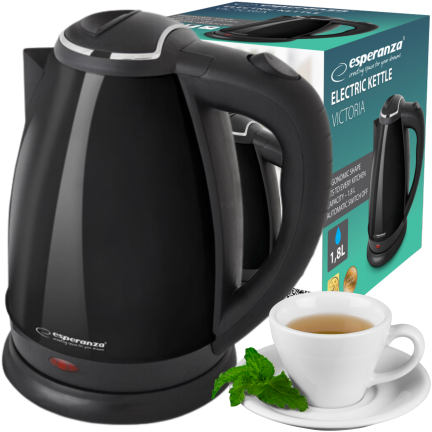 EKK113K ESPERANZA ELEKTRISCHER KABELLOSER WASSERKOCHER VICTORIA 1,8L SCHWARZ