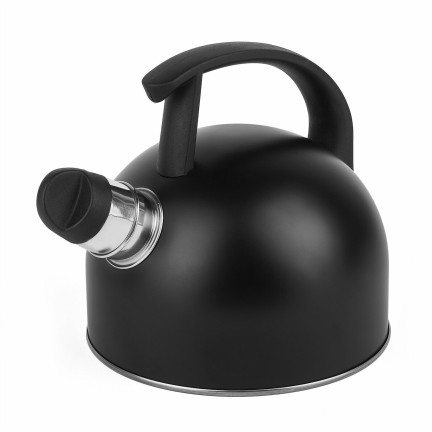 TD41 TADAR EDELSTAHL-WASSERKOCHER 1,5L SCHWARZ MIT PFEIFE FÜR GAS-INDUKTION
