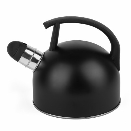 TD41 TADAR EDELSTAHL-WASSERKOCHER 1,5L SCHWARZ MIT PFEIFE FÜR GAS-INDUKTION