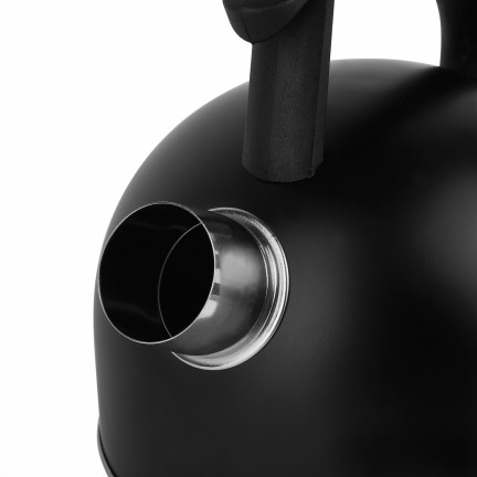 TD41 TADAR EDELSTAHL-WASSERKOCHER 1,5L SCHWARZ MIT PFEIFE FÜR GAS-INDUKTION