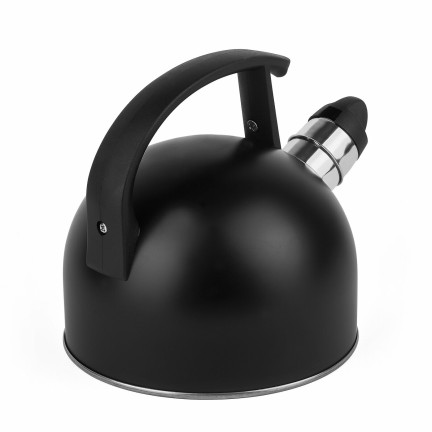 TD41 TADAR EDELSTAHL-WASSERKOCHER 1,5L SCHWARZ MIT PFEIFE FÜR GAS-INDUKTION