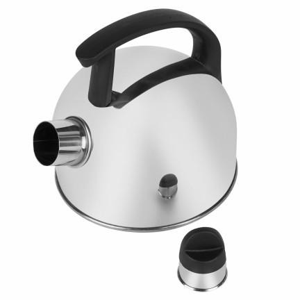 TD20 Edelstahl rostfrei Kessel 1,5 l silberfarben für INDUKTION UND GASBRENNER