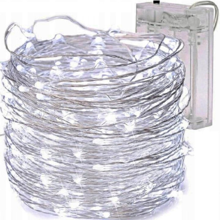 TG66254-1 Christbaumbeleuchtung an einer Schnur 40 LED MIKRO GIRLANDS COLD WHITE AA LIGHTS