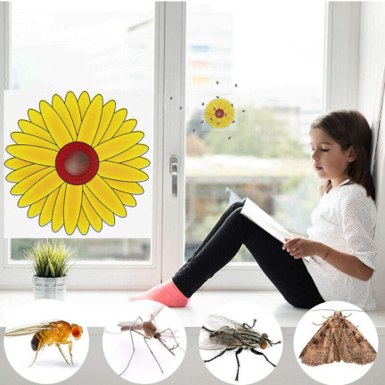 Klebefallen für das Fenster, Insektenkleber, Blumenform, 3er-Set.