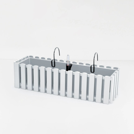 Balkonkübel, Gartentopf, weiß, Boardee Fencycase, 10 l