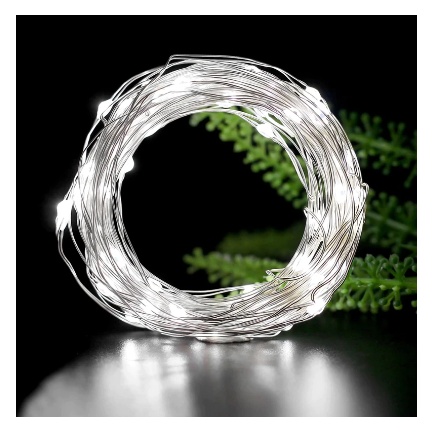 TG63175-1 Lichterkette mit 20 LED-Lämpchen in Form von Tropfen, kaltweiß, batteriebetrieben