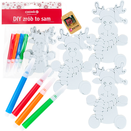 DIY7083 Set mit Weihnachtsschmuck zum Aufhängen und 4 DIY-Stiften