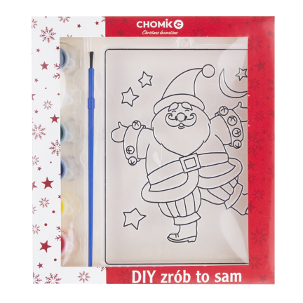 DIY7137 Malvorlage für Glasmalerei mit 6 Farben – Nikolaus-Malvorlage