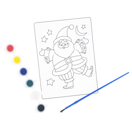 DIY7137 Malvorlage für Glasmalerei mit 6 Farben – Nikolaus-Malvorlage