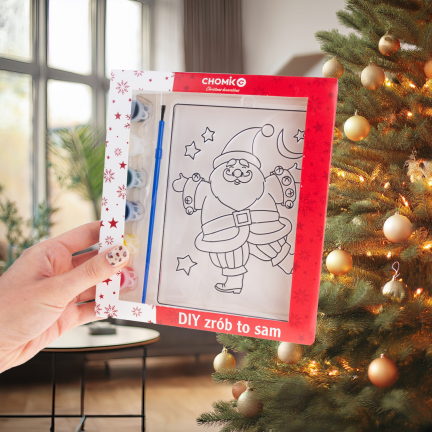 DIY7137 Malvorlage für Glasmalerei mit 6 Farben – Nikolaus-Malvorlage