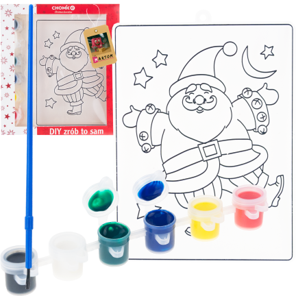 DIY7137 Malvorlage für Glasmalerei mit 6 Farben – Nikolaus-Malvorlage