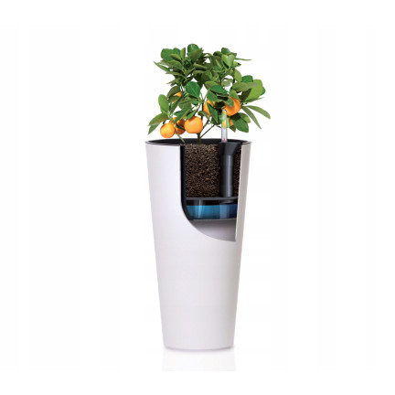 DTUS150S-S449 HOHER BLUMENTOPF MIT EINSATZ SLIM SHINE FÜR BALKON GARTEN TUBUS SLIM SHINE