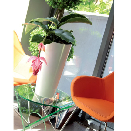 DTUS300S-S449 HOCHTOPF GLÄNZEND WEISS MIT EINSATZTOPF BALKONGARTEN TUBUS SLIM SHINE WEISS