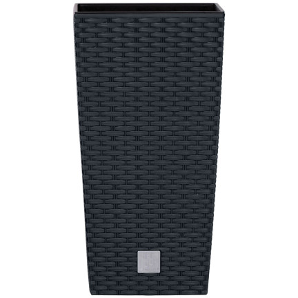 DRTS170-S433 ANTHRAZIT RATTAN OUTDOOR BLUMENTOPF MIT LINER TOPF HOCH