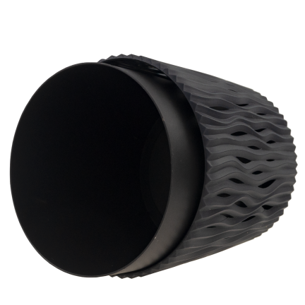 DSR130-S433 BLUMENTOPF DEKORATIVER DURCHBROCHENER TOPF 22,5CM SANDIG ANTHRAZIT MIT 5L EINSATZ
