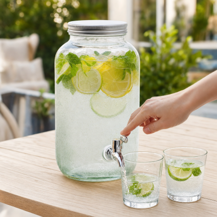 DUC1029 GLAS MIT HAHN 4L FÜR LIMONADENWASSER
