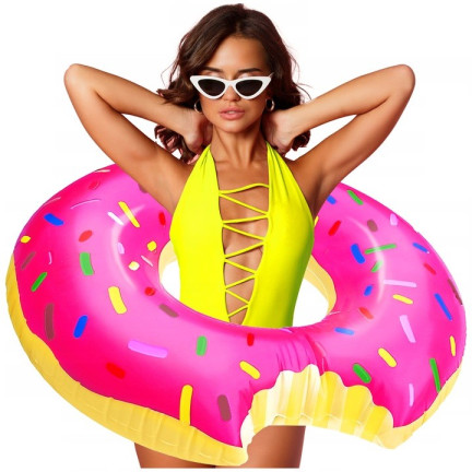 TG48122R STRAND AUFBLASBARE RAD DONUT ROSA