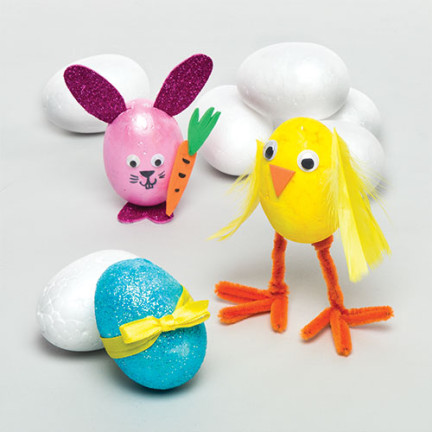 TG40898-1 POLYSTYROL EIER EIER 4 STK. 8 CM Ostern für Decoupage STROIKA