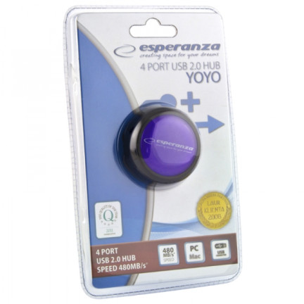ES272F USB 2.0 HUB 4 ANSCHLÜSSE YOYO LILA