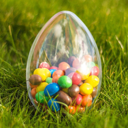 TG60439 ACRYL-EI TRANSPARENTES FALT-EI 13CM PLASTIK-OSTEREI