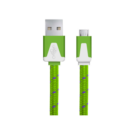 EB176PG ESPERANZA MICRO USB 2.0 A-B M/M 1.0M FLACH GEFLOCHTENES GRÜNES KABEL